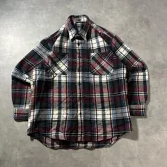 ヴィンテージ デザイン マルチカラー オンブレ レトロ チェック ネルシャツ