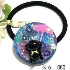 もちもち様お取置きです。Ｎｏ．678 レジン 猫 ヘアゴム 虹待ち猫ちゃん もちもち様お取置きです。No．678 レジン 猫 ヘアゴム 虹待ち猫