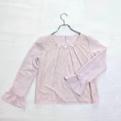 ロディスポット 長袖レーストップス ピンク 【M】 上品 フェミニン 春コーデのサムネイル