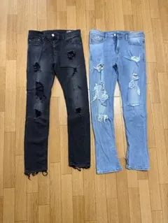 【2本セット】DIESEL デニムパンツ ダメージ加工