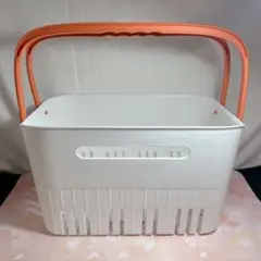 カゴ 収納 バスケット L ホワイト オレンジ お風呂 リビング 寝室 小物