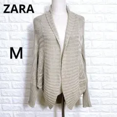 3230: ZARA ザラ カーディガン M ベージュ ドルマンスリーブ 羽織り