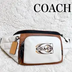 美品 COACH ボディバッグ スタンプ トラック ベルト ウエストバッグ