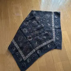 ネイビー 花柄 コットン ストール
