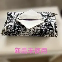 花柄ボックスティッシュカバー / ハンドメイド　モノトーン　シック