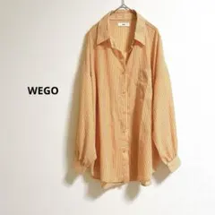 美品WEGO ウィゴー ストライプボリューム袖　シャツオレンジ オーバーサイズのサムネイル