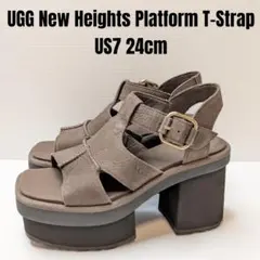 美品 UGG アグ ニュー ハイツ プラットフォーム T-ストラップ 24cm
