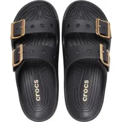 CROCS メタリックバックル サタデー サンダル 25㎝新品未使用 黒