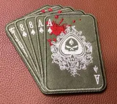 ミリタリー フルハウス ジョーカー刺繍パッチワッペン ベルクロ