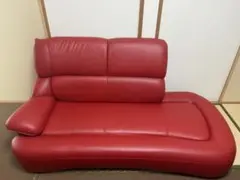 本革製　レッドカーブデザインソファ