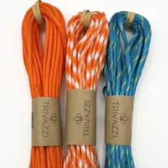 パラコード 4mm ターコイズカモ柄オレンジ系【10メートル x 3本セット】