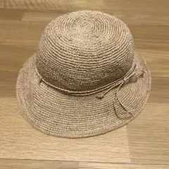 麦わら帽子 ベージュ ストローバケットハット 無印良品