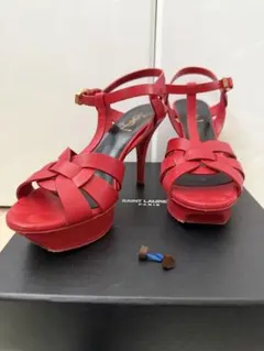 Saint Laurent レッド ストラップサンダル 38のサムネイル