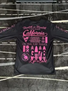 GOTCHA ガチャ　ロンT 黒　ピンク　Mサイズ