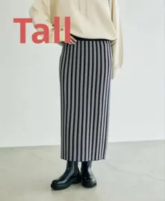 レプシィム　ストライプニット　スカート　トール　tall　ネイビー　レプシム