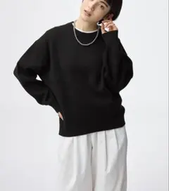 スウェットライクニットオーバーサイズプルオーバー