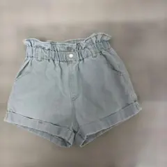 ハイウエスト デニムショートパンツ ライトブルー