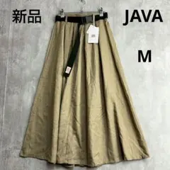 ♪新品　JAVA　ジャバ　ウエストゴム　ベルト付き　フレアスカート　薄手