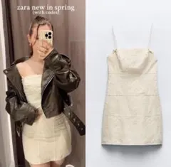 Instagramで話題！ZARA エンボスフラワー刺繍キャミワンピース