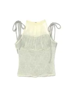 andmary Paula lacey chiffon tops beige - メルカリ