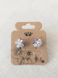 キュービックジルコニア×ライトアメジスト×クリスタルカラーのピアス☆