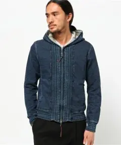 REMI RELIEF インディゴ 裏毛 ジップパーカー Sサイズ 日本製