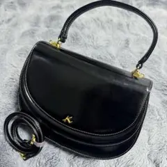 KITAMURA ハンドバッグ ショルダーバッグ レザー ブラック 2way 黒