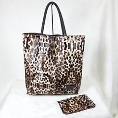 マークジェイコブス　トートバッグ　レオパード柄　大容量A3可　ポーチ付き
