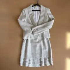 ベージュ ツイード スーツ セット