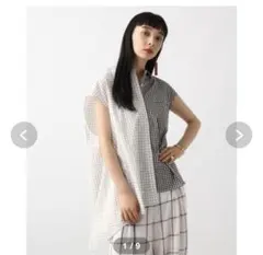 【美品】HARE アシンメトリー チェック柄 シャツ