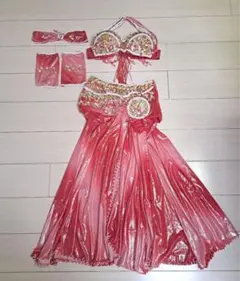 ベリーダンス衣装　赤　セットアップ