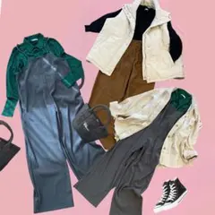 まとめ売り　コーデ売り　セットアップ　　カジュアル　ニット　6点　レディース服