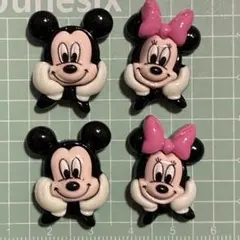 ミッキー&ミニーデコパーツ4個セット