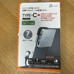 未使用　j5 create TYPE-C JCD612 7-in-1