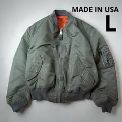 USA製】90s アルファ MA-1 フライトジャケット L カーキ セージ - メルカリ