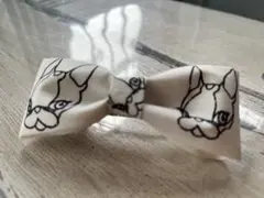ガルシアマルケス生地 ハンドメイド リボン バレッタ ヘアアクセサリー ホワイト