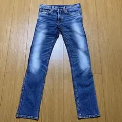 ストレートデニム ハート型ポケット ダークブルー