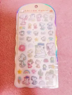 スヌーピー　コットンパフィーシール
