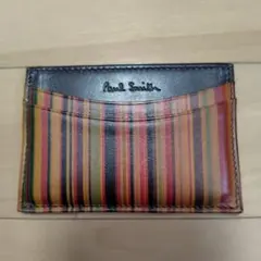 Paul Smith ストライプパスケース 名刺入れ カード入れ ダークブラウン