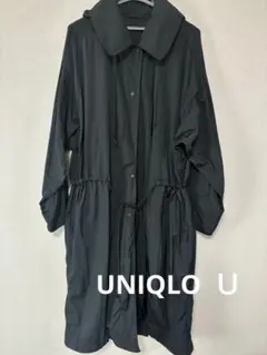 UNIQLO Ｕ　ユニクロ　ナイロンフーデットロングコート　ブラック