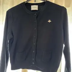 【未使用級】CAPRINO カプリーノ カーディガン 七分袖 刺繍 蜂　ベージュ 未使用級】CAPRINO カプリーノ カーディガン 七分袖 刺繍 蜂 ベージュ