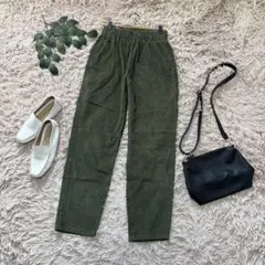 6547✾クロージング✾コーデュロイパンツ【S】グリーン/テーパード/ナチュラル