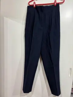 【 ZARAザラ】ハイウエストテーパードパンツ　紺　M