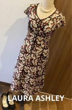 ◯極美品✨ローラアシュレイ　7 シルク花柄ロングワンピース　花柄