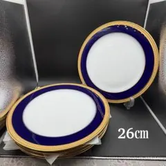 大倉陶園リミテッドエディションロイヤルブルー 瑠璃稲穂金彩金蝕26cm