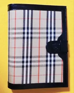レア1988年製Burberryバーバリーズ手帳ノバチェック柄レザー革箱付文房具