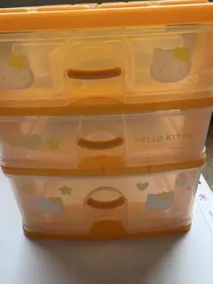 HELLO KITTY 3段収納ボックス オレンジ
