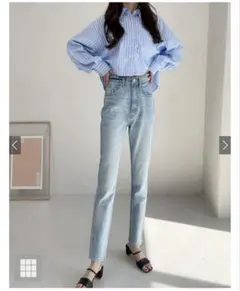 【GRL新品タグ付】ハイウエストテーパードデニムパンツ[cu157a]未使用