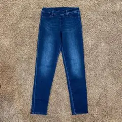 ユニクロ　キッズ　デニムレギンスパンツ 150 ネイビー