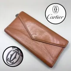 美品✨Cartier カルティエ 長財布 ロゴチャーム レザー　キャメルのサムネイル